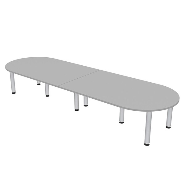 45 in W, 120 in L, 29 in H, Engineered Wood Top, Grey